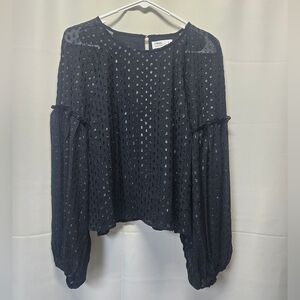 NWOT Tinsel Black Textured Blouse